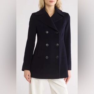 Fleurette Classic Loro Piana Wool Peacoat Black